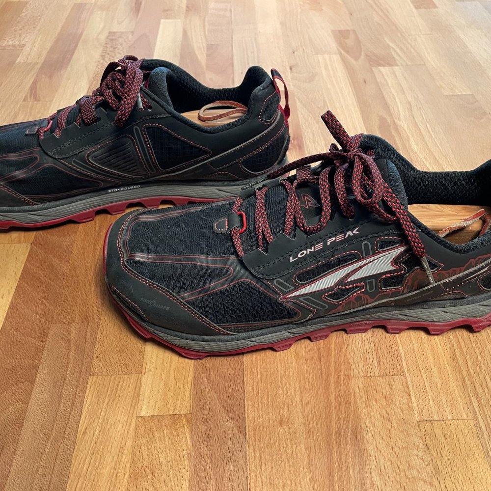 Altra Lone Peak 4 Trail Shoes (Black/Red)